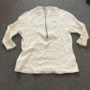 Chic Cream Long Sleeve Women's Top